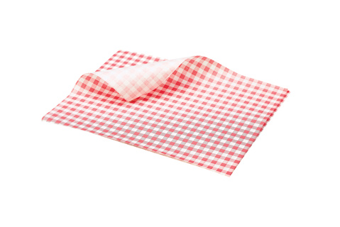 Greaseproof paper red gingham 25 x 20 cm 500pcs