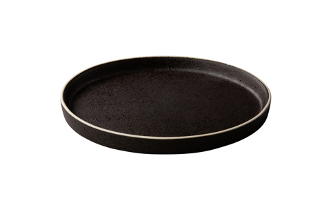 Bristol black reversible plate 17cm raised edge