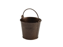 Galv. steel hammered serving bucket copper 10 cm