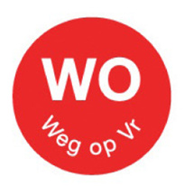 Permanent sticker 'wo weg op vr' 19 mm 1000/roll
