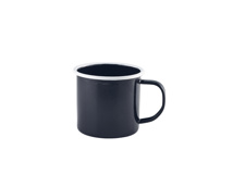 Enamel mug black/white 360 ml