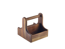 Wooden table caddy small handled acacia
