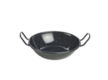 OP BESTELLING: Emaille wokpan zwart 16 cm 520ml