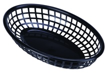 Food basket oval black 23,5 x 15,5 x 4,7 cm