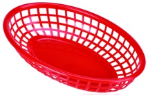 Food basket oval red 23,5 x 15,5 x 4,7 cm