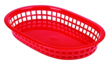 Food basket oval red Ø26,7 x 17 x 3,5 cm
