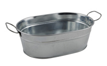 Galvanised steel Serving Bucket oval 23 x 15 cm