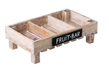 Wooden 3 comp. crate with chalk board 50x30x15cm