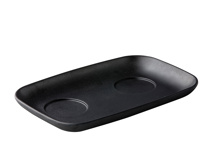 Serving tray with 2 cut-outs black 28 x 18 cm