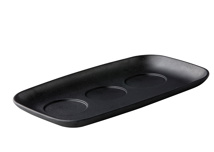 Serving tray with 3 cut-outs black