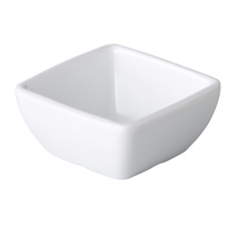 Curved square bowl white 6,3 x 6,3 x 3 cm