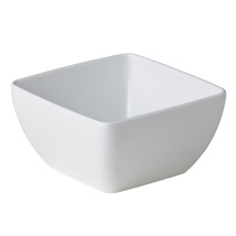 Curved square bowl white 8,9 x 8,9 x 4,5 cm