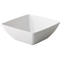 Curved square bowl white 19 x 19 x 10 cm