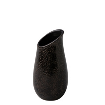 Vase black satin / stone  14 cm