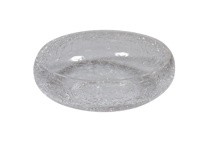 Crackled glass curved bowl transp. 19,5 x 6,7 cm