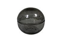 Crackled glass bowl with lid grey 12 cm