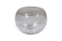 Crackled glass ShApes bowl transp.13,5 x 10 cm