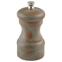 Antique dark wood salt/pepper grinder 10 cm