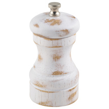 White wash salt/pepper grinder 10 cm