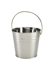 Stainless steel serving bucket 16 cm silver