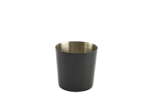 Stainless steel serving cup black plain 8,5 cm