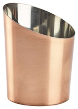 Copper serving cup plain angled 9,5 cm