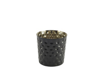 Stainless steel serving cup black hammered 8,5 cm