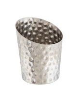 Stainless Steel serving cup hammered angled 9,5 cm