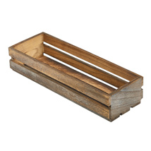 Dark Rustic Wooden Crate 34 x 12 x 7 cm