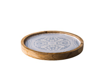 Wooden plate Marrakech blue 25 cm