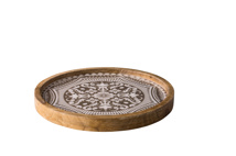 Wooden plate Marrakech grey 25 cm