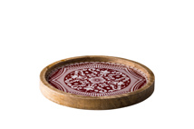 Wooden plate Marrakech red 25 cm