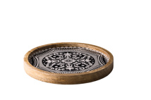 Wooden plate Marrakech black 25 cm