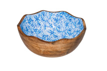 Bol madera blue flower Ø30x11 cm